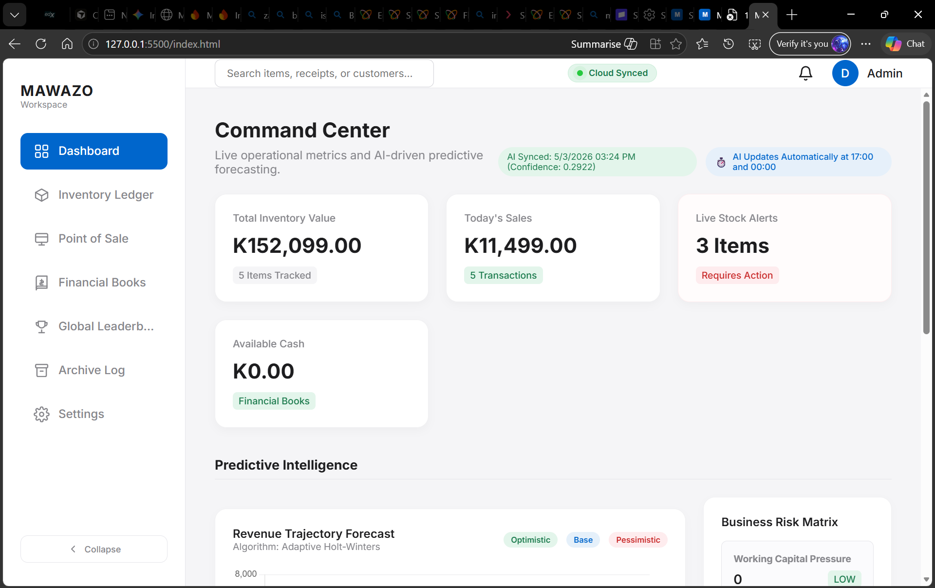 Business Core Command Center Dashboard